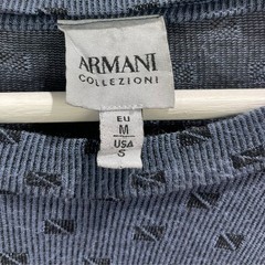 Armani Collezioni Blue Geo-Printed Long Sleeve Viscose T Shirt Size EU M/ US S