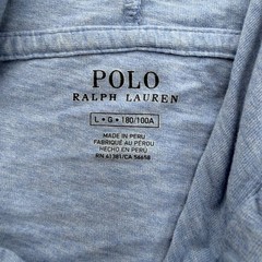 Polo Ralph Lauren Mens Hooded T-Shirt Light Blue Heather Cotton Long Sleeve L