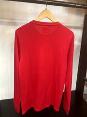 Express Sweater Shirt Medium Knit Henley Red Tagless Machine Washable 60% Cotton