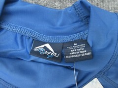 Kanu Surf Rash Guard Mens Medium Blue Mock Neck Short Sleeve Tee Adult M NEW