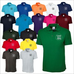 Custom Embroidered Polo Shirt Uneek UC101 Personalised Text Workwear Poloshirt T