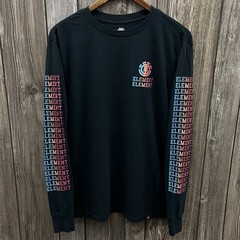 Element Skateboards Gradient Logo Long Sleeve Graphic Tee Shirt Black Mens Large