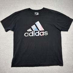 Adidas Mens The Go-To Tee XL Black Graphic Logo Cotton Short Sleeve T-Shirt