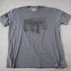 Grunt Style Mens 3XL T-Shirt Gray American Flag Grenade Bullet Graphic Tee XXXL