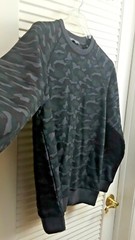 SLATE & STONE Long Sleeve Sweatshirt Camouflage Camo Men’s Large Gray Black