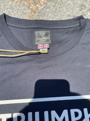 Triumph Helston T-Shirt Mens XL Jet Black Spellout Logo Cotton Short Sleeve