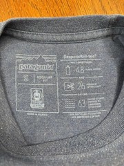 Patagonia Men’s S Regular Blue Long Sleeve Crew Neck Graphic Logo T-Shirt