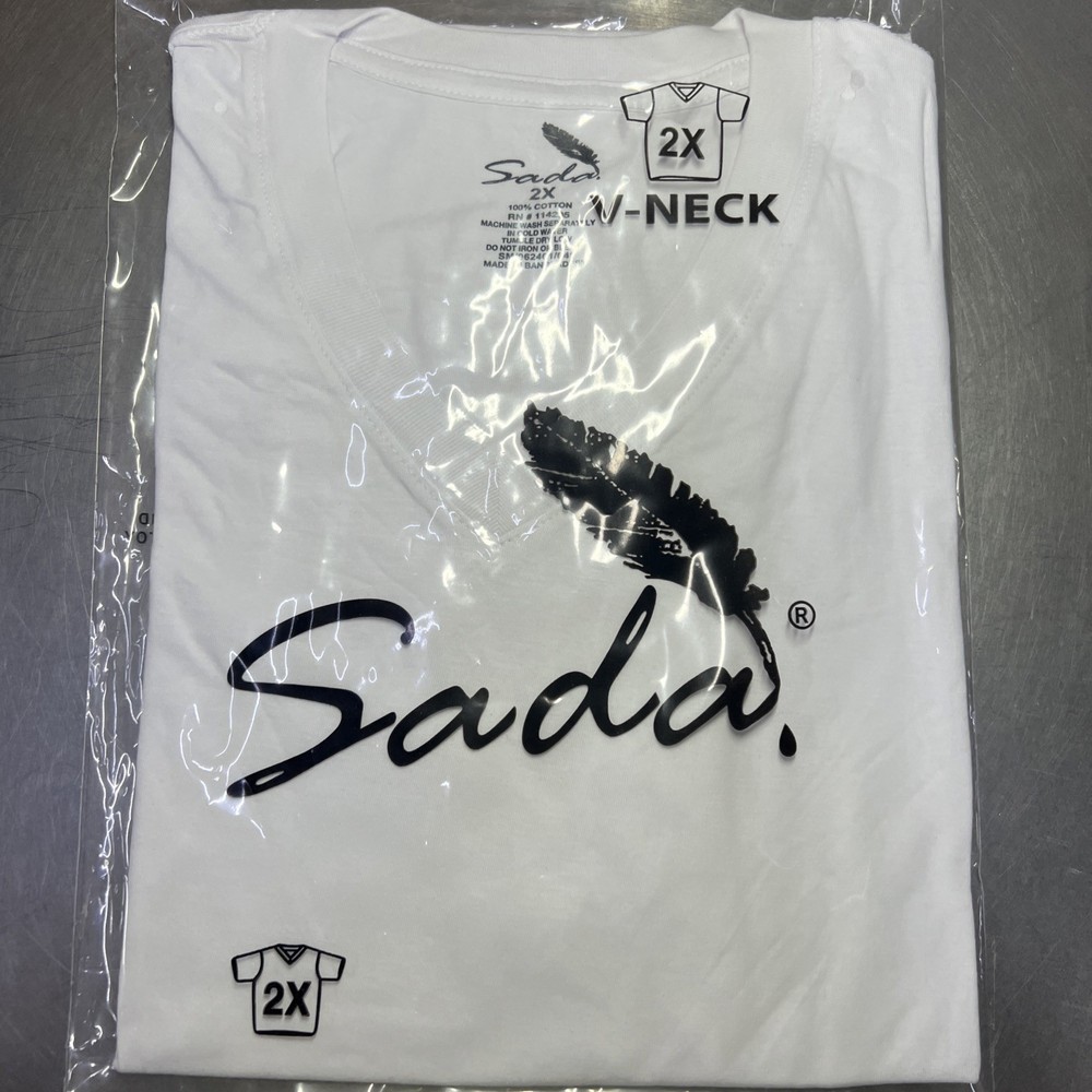 Sada Shirt Short Sleeve White Color V Neck 2x Sizes Can Be Mix and Match S_6x