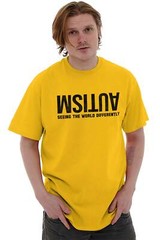 Autism Seeing The World Differently Awareness Adult Short Sleeve Crewneck Tee