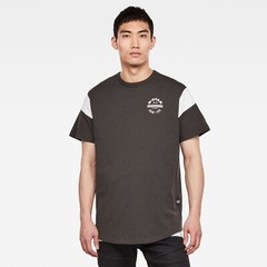 NWT Mens G-Star Raw Sport Panel Originals Logo GR T-Shirt Contrast Dark Gray Tee