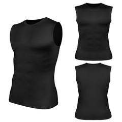 Mens Slimming Activewear Compression Vest T-Shirt QUICK DRY Tank Tops 2 Pack Top