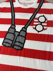 Wheres Waldo Red Stripe AOP Halloween Costume T Shirt EUC Official Men’s Medium