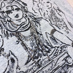 John Richmond Graphic Tee Beaded Embellished Shiva Boombox DJ Streetwear Y2K