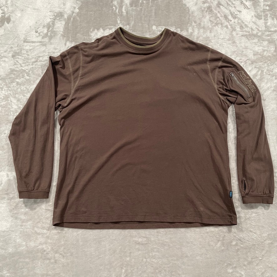 Kuhl Kommando Crew Shirt Mens XXL Brown Wildfibre Long Sleeve Outdoors Hiking