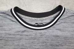 Ecko Unltd. Color Block Contrast T Shirt Adult Size L Gray Striped Crew Neck
