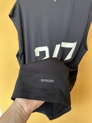 represent running vest team Black 247 hyrox gym top t-shirt tank Size L