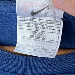 Vintage 90s Nike Embroidered Swoosh Tee | Faded Blue | Size XL