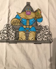 Thanos AVENGERS Infinity Gauntlet Loot Crate Shirt Marvel Light Grayish L
