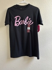 Barbie Mens Short Sleeve Black Crewneck Logo Graphic T- shirt Size S (34-36) NWT