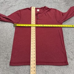 J.Crew Marled Cotton Henley Shirt Mens Small Red Long Sleeve Stretch Casual Top