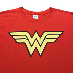 Wonder Woman Logo Graphic T Shirt Mens Large Red Retro DC Justice League Tee
