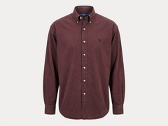 Ralph Lauren BLAKE Button-Down Shirt Medium | Solid Burgundy 100% Cotton | Mens