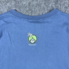 Vtg Y2K Life Is Crap Men’s T-Shirt Parody Joke Humor Blue Short Sleeve Size XL