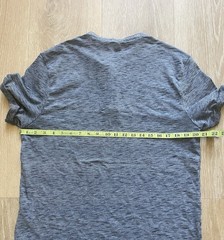 Alfani Mens L Heathered Blue Gray Short Sleeve Stretch Henley Shirt