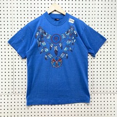Vintage 90s Indian Dream Catcher Shirt Blue Men Medium Beaded 19×27