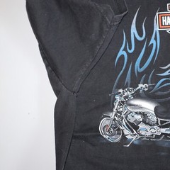 Vintage Harley Davidson Shirt Motorcycle Blue Gradient Flames Y2k Choppers