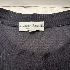GIORGIO DANIELI Black Textured Stretch Viscose Blend T-Shirt Sz See Measurements