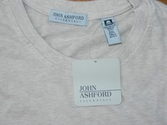 JOHN ASHFORD Essentials Natural Short Sleeve Cotton Tee T-shirt XXL-TALL, NEW