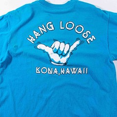Vintage Kona Hawaii T-Shirt L Sun Faded Shaka Hand Hang Loose Hanes Heavyweight
