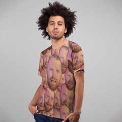 Funny Personalised T Shirt All Over Face Front & Back Printed Custom Men Stag Do
