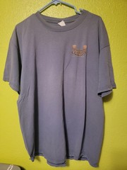 Collectible Geddys Pub Bar Bar Harbor Maine Moose On A Motorcycle Blue Shirt XL