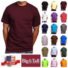 Mens T- Shirt HEAVY WEIGHT Plain Crew Neck Cotton S-7X & LT-5XLT Big and Tall
