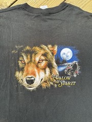 Vintage Y2K Wolf Eagle Biker T Shirt American Legends Motorcycle 2XL