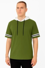 Mens Short Sleeve Hooded Tshirt