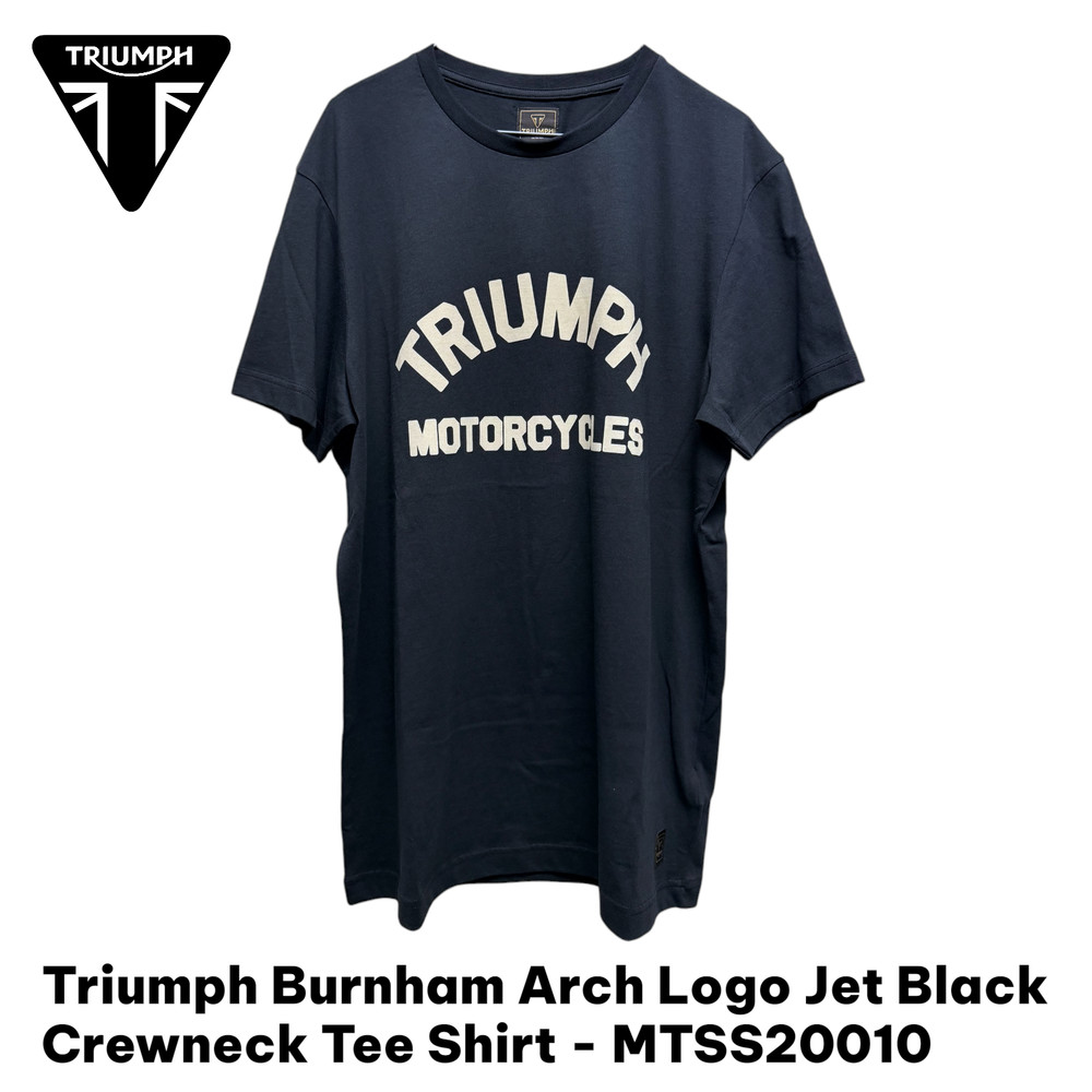 Triumph Men’s Burnham Arch Jet Black Logo Tee Shirt Size Medium