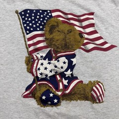 Gym:Stone Apparel Shirt Mens XL Gray Patriotic USA Flag Teddy Bear Graphic Tee