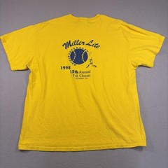 Delta Pro Weight T-Shirt Men’s XXL Yellow Miller Time Beer Promo Spellout