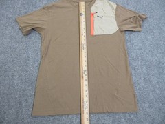 Puma Shirt Mens Small Brown Tan Block Nylon Pocket Outdoor Performance Tee