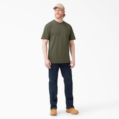 Dickies Mens Heavyweight Crew Neck Pocket T Shirt Military Green Large