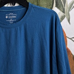 Coolibar 2XL Mens Morada Everyday Short Sleeve Shirt UPF 50+ Teal Blue