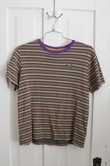 Huf Woven Stripe T-Shirt Mens Crew Neck Pullover Size MEDIUM Geometric Designs