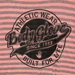 Vintage Body Glove Stripe Logo T-Shirt Men’s XL Red Surf Beach Faded 90s VTG
