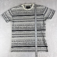 10.Deep Nightwork T-Shirt Mens XL Graphic Stripe Tee White Black Skate Retro