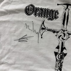 Vintage Y2K OCC Orange County Choppers Sword Mens White Shirt L READ Singed?