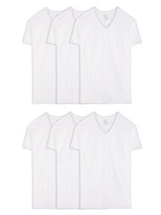 mens Tall Size V-neck T-shirt, White Underwear, Tall Man – White 6 Pack, 3X-L…
