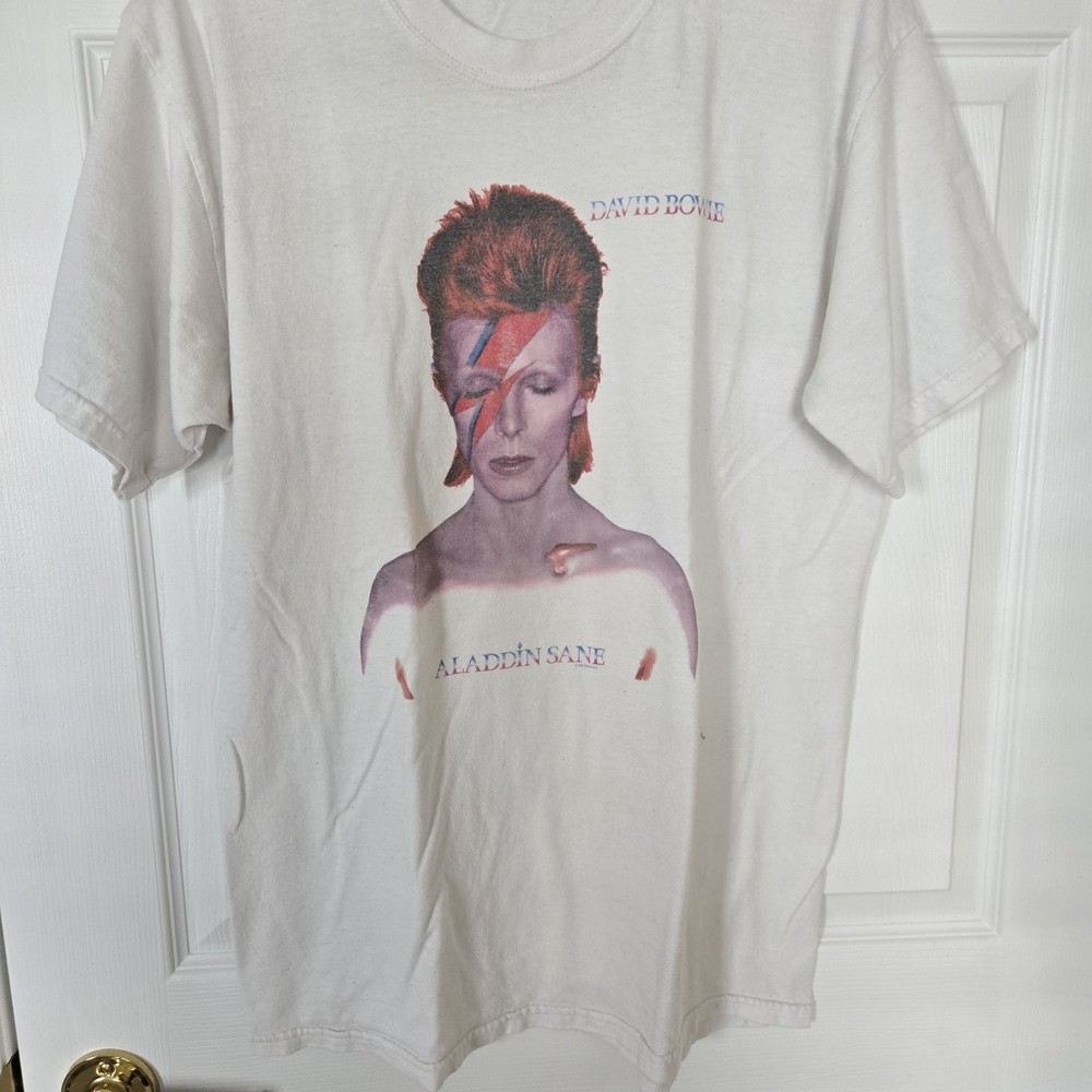David Bowie Aladdin Sane T-Shirt, Size Large. Free Shipping